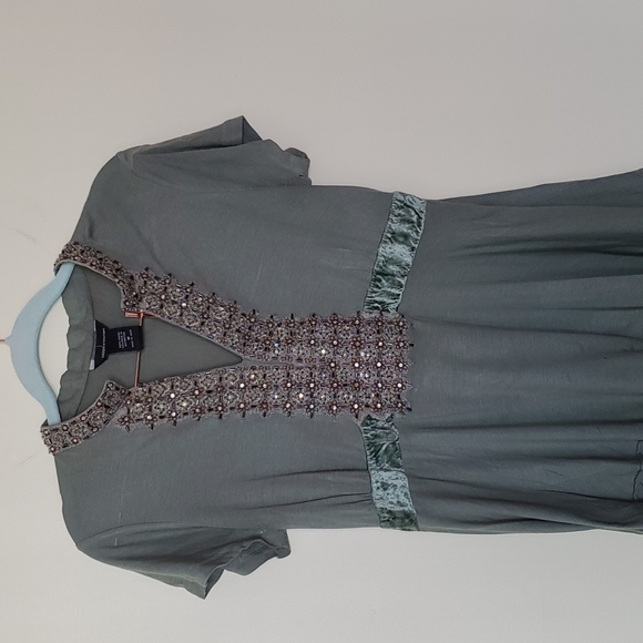 Jersey embellished Indian Boho top - Picture 1 of 10